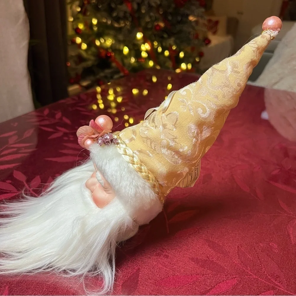 Santa Ornament Claus Porcelain Head Victorian Sit On Table/ Hang On Tree 9” Real